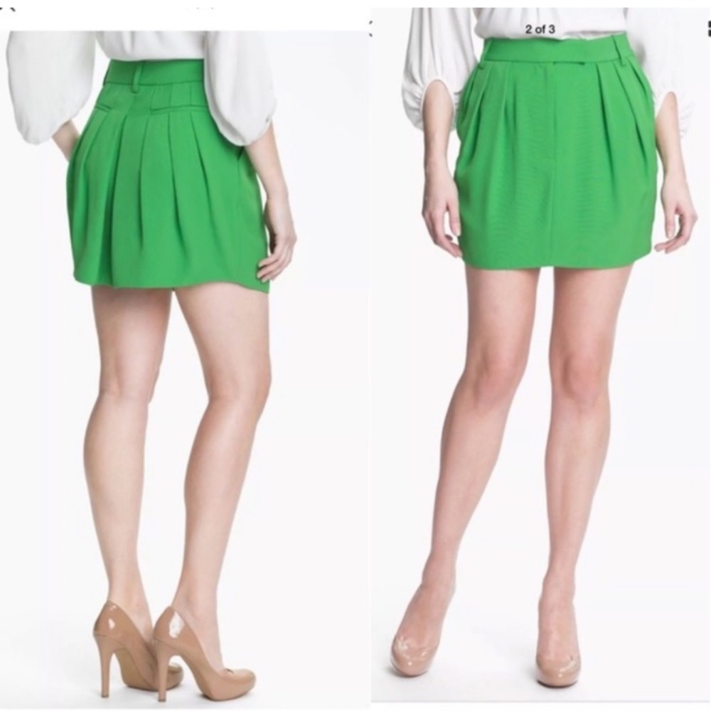 Diane von Furstenberg Apple Green Angelica Skirt Size 12